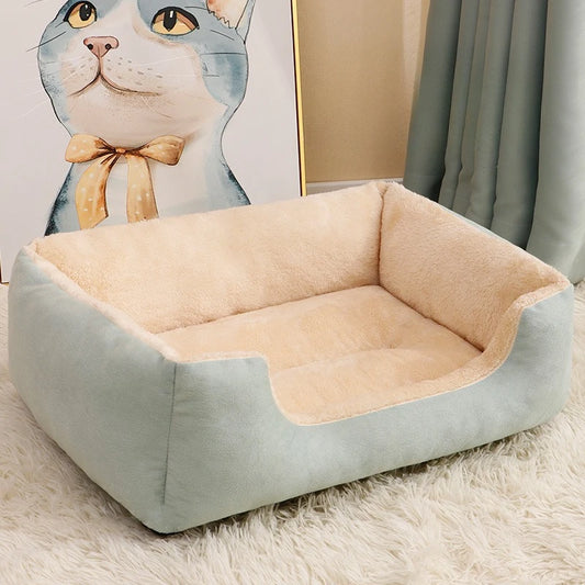 Lit pour animal lavable, antidérapant, pour petits et grands chiens couleur azur